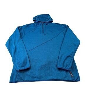 Mammut Polartec Blue Half Zip Hooded Fleece Men's Jacket Size 2XL XXL